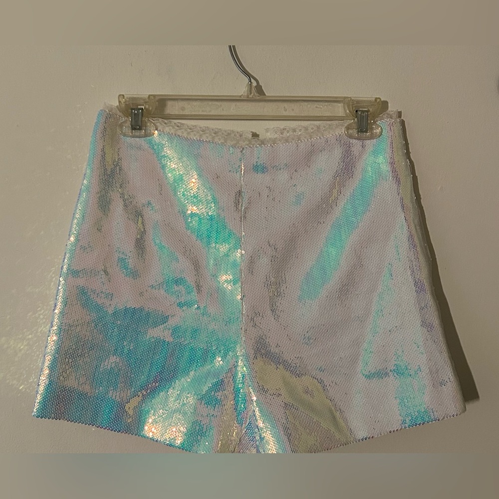 Shimmering High Waist Sequin Shorts